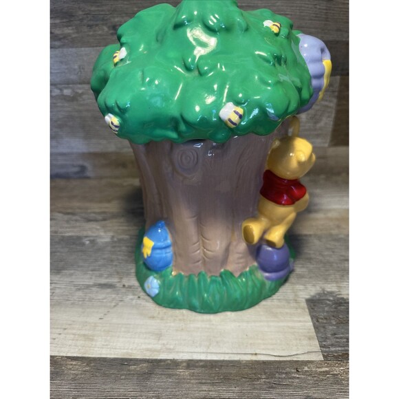 Disney Winnie the Pooh Hunny "Honey" Tree w/ Piglet Cookie Jar 31637 Vintage - Picture 6 of 13